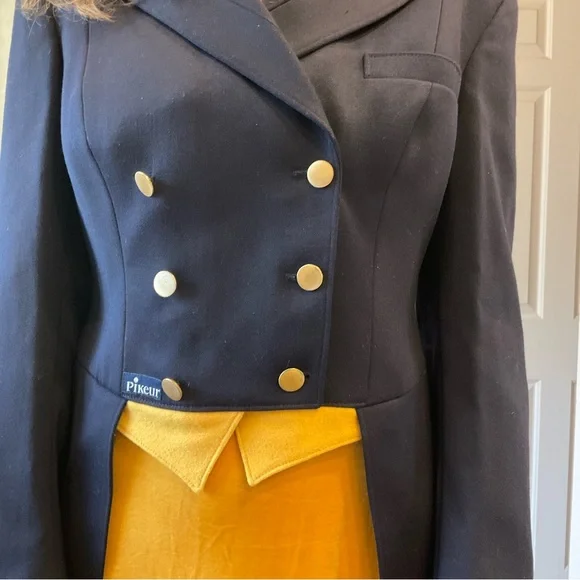 Pikeur Dressage Shadbelly Show Coat, Classic Tails, Brass Buttons, Navy, Sz M - Picture 6 of 15